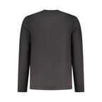 Black cotton men's T-shirt by Coveri Moving, featuring a comfortable fit and classic crew neckline.
