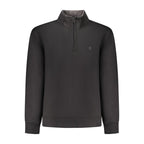 Black cotton men's sweatshirt by Coveri Moving featuring a relaxed fit and minimalist design, ideal for casual wear.