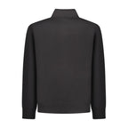 Black cotton men's sweatshirt by Coveri Moving featuring a classic crewneck design and comfortable fit.
