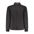 Black cotton men's sweatshirt by Coveri Moving featuring a classic fit and minimal design, shown on a plain background.