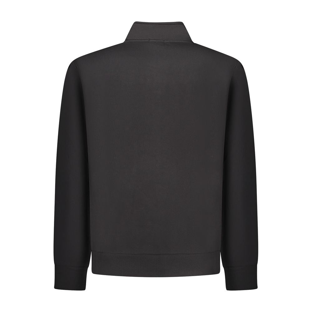 Black cotton men's sweatshirt by Coveri Moving with a classic fit and minimal branding, shown on a neutral background.