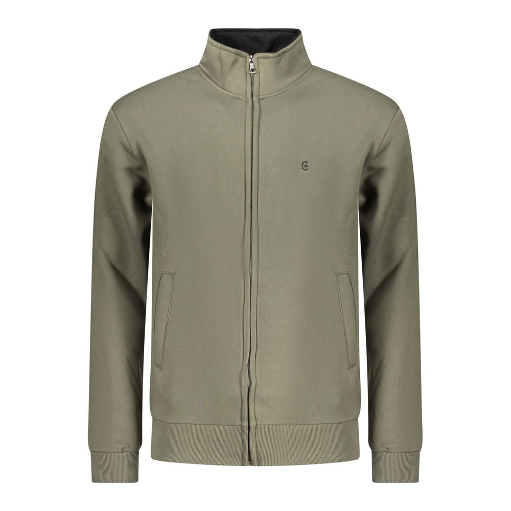 Coveri Moving Verde cotton men's sweatshirt featuring a relaxed fit and minimalist design, shown in a front view.