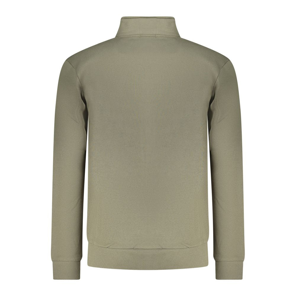 Coveri Moving Verde cotton men's sweatshirt with a relaxed fit and ribbed cuffs, featuring a minimalist design and soft fabric.