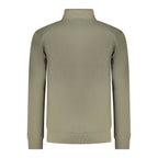 Coveri Moving Verde cotton men's sweatshirt with a relaxed fit and ribbed cuffs, featuring a minimalist design and soft fabric.