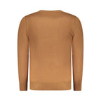 Rifle men's brown viscose sweater with a crew neck and long sleeves, featuring a textured knit pattern.