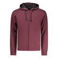 Red cotton men's hooded sweatshirt by Coveri Moving, featuring a comfortable fit and a casual style.