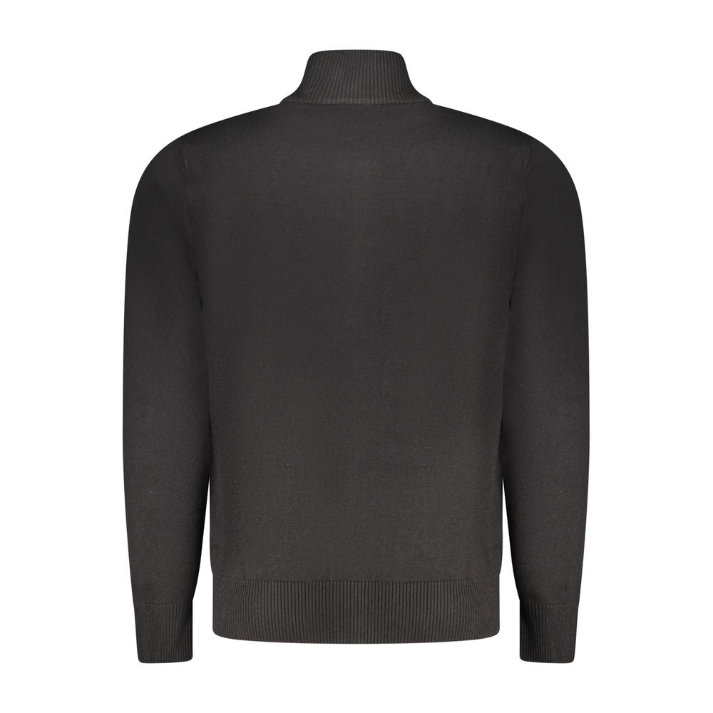 Coveri Moving Nero Viscosa Uomo cardigan featuring a black viscose fabric, long sleeves, and a classic button-up design.