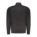 Coveri Moving Nero Viscosa Uomo cardigan featuring a black viscose fabric, long sleeves, and a classic button-up design.