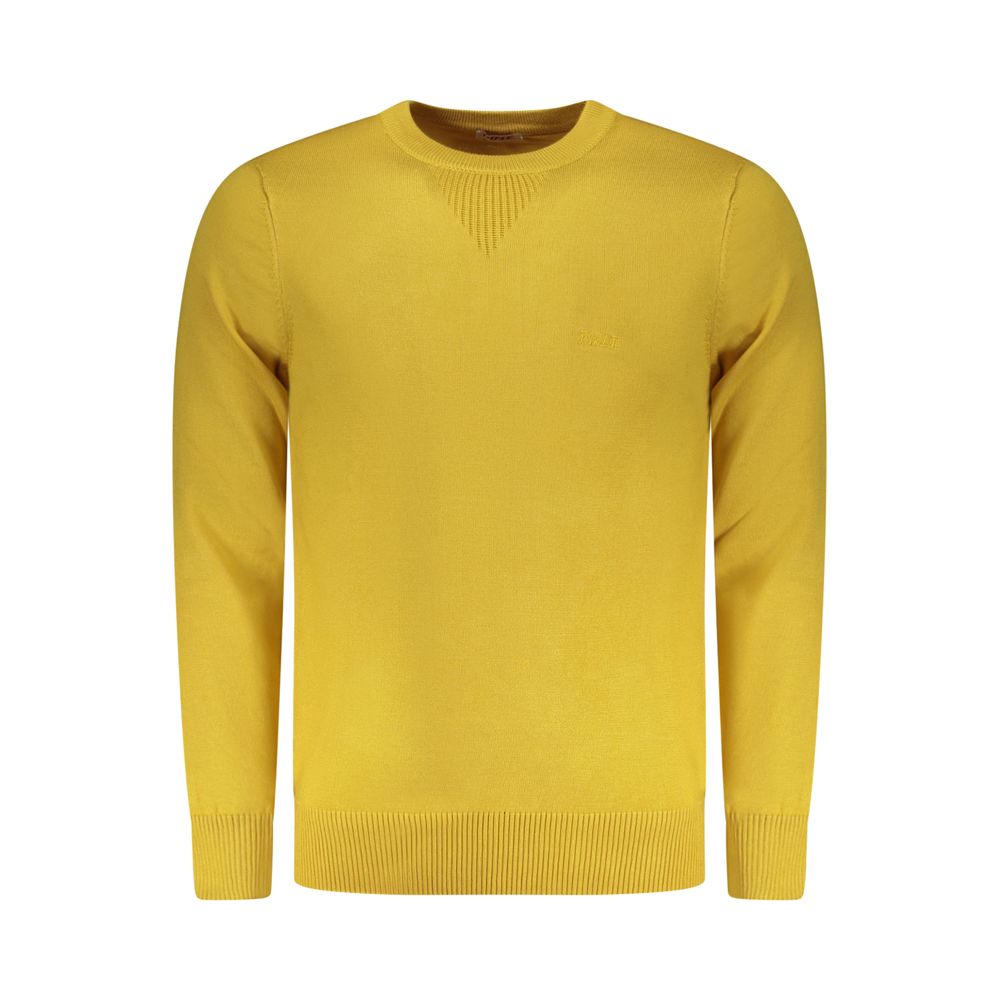 Yellow viscose men's sweater by Rifle featuring a comfortable fit and stylish design.