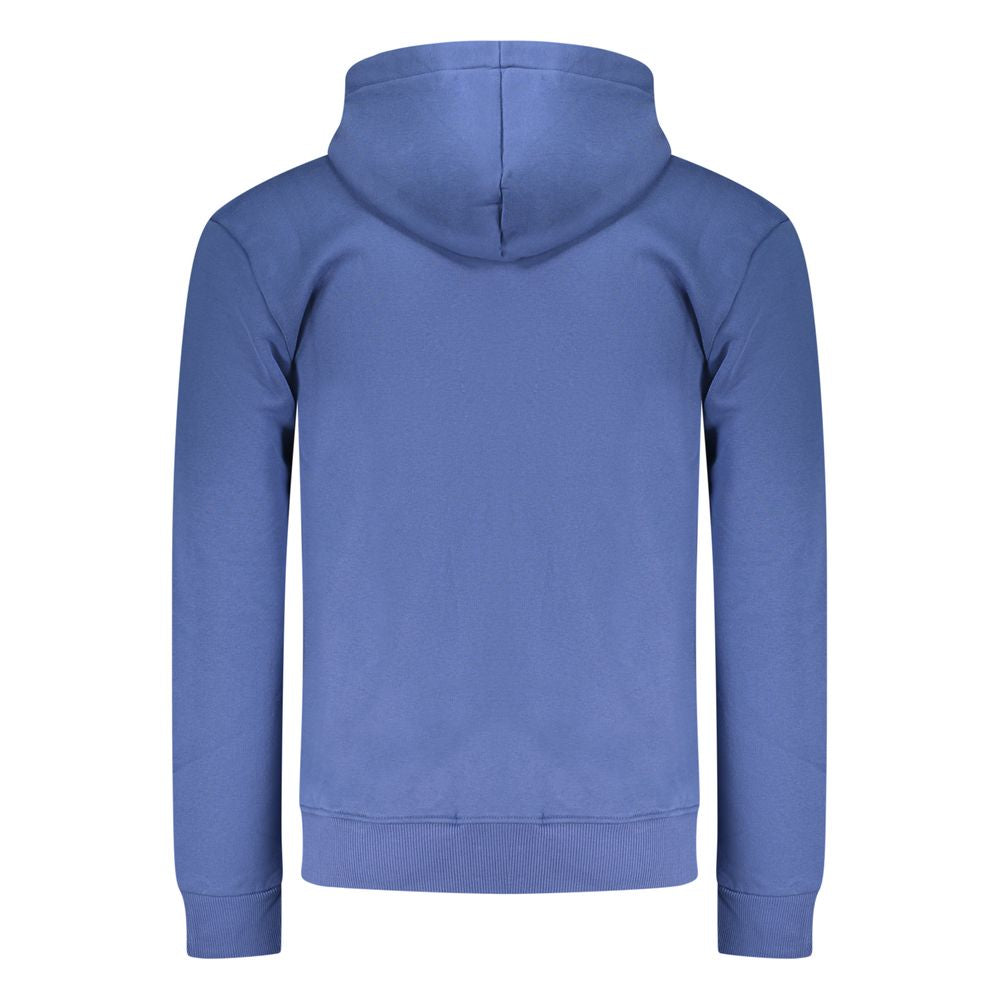 Blue cotton men's hoodie sweatshirt by Coveri Moving, featuring a relaxed fit and casual style.