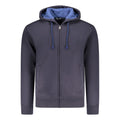 Blue cotton men's hooded sweatshirt from Coveri Moving, featuring a comfortable fit and casual style.