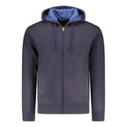 Blue cotton men's hooded sweatshirt from Coveri Moving, featuring a comfortable fit and casual style.