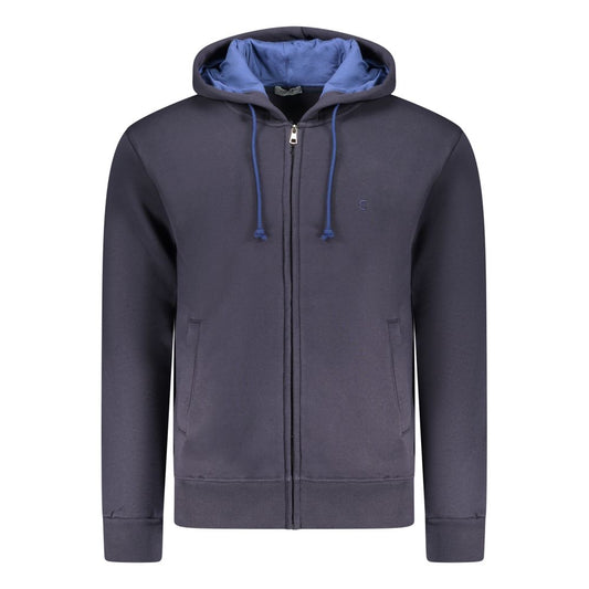 Coveri Moving Blue Cotton Men's Hooded Sweatshirt Coveri Moving