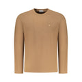 Coveri Moving Marrone cotton men's T-shirt with a classic crew neck and short sleeves, displayed flat on a white background.