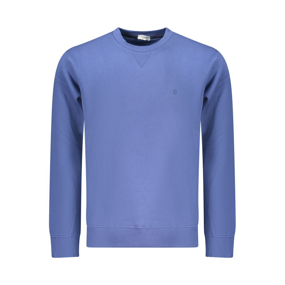 Coveri Moving blue cotton sweatshirt for men, casual fit with soft fabric and minimal design, suitable for everyday wear.