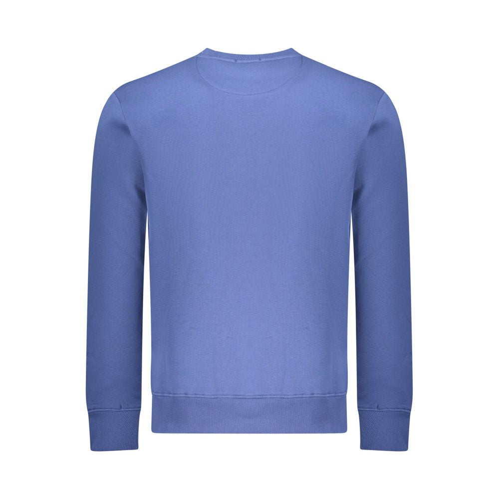 Coveri Moving blue cotton men's sweatshirt featuring a relaxed fit and subtle branding, ideal for casual wear.
