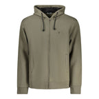 Coveri Moving Verde cotton men's sweatshirt with a relaxed fit and ribbed cuffs, featuring a subtle green color and comfortable design.