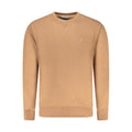 Coveri Moving Marrone cotton men's sweatshirt with a relaxed fit and crew neckline, displayed on a hanger.