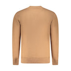 Coveri Moving Marrone cotton men's sweatshirt with a relaxed fit, featuring a classic crewneck and long sleeves.