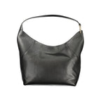 Furla Nero Pelle women’s shoulder bag in black leather with gold-tone hardware and adjustable strap on a plain background.