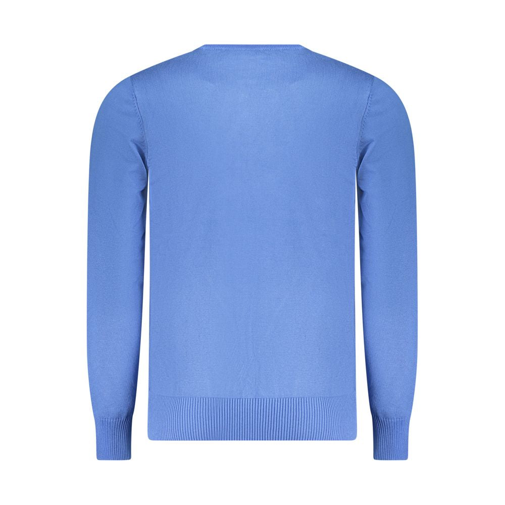 Coveri Moving Blu Viscosa Uomo Maglia, men's blue viscose sweater, casual long-sleeve knit, stylish and comfortable.