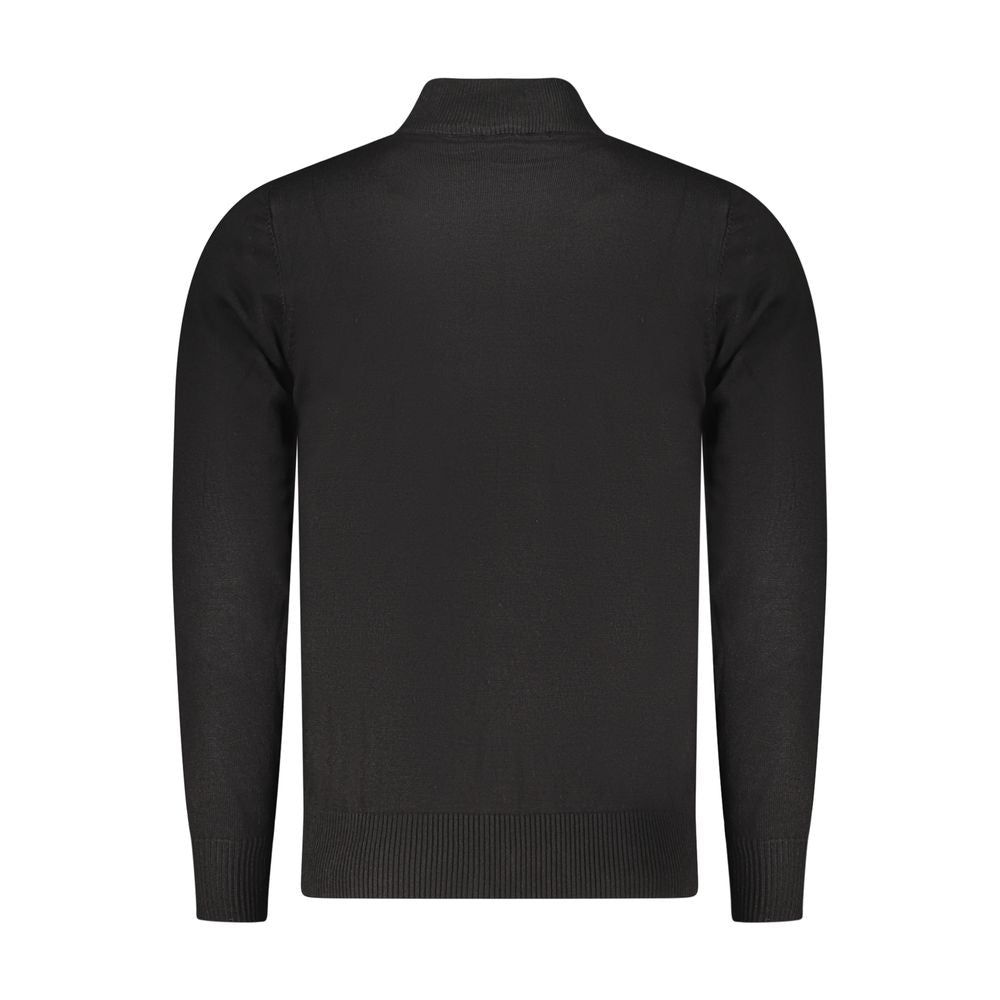 Coveri Moving Nero Viscosa Uomo Maglia, black men's viscose sweater with a comfortable fit, featuring a classic crew neckline.