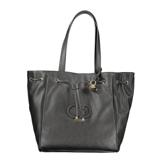 Guess Jeans Nero Poliuretano Women Handbag Guess Jeans