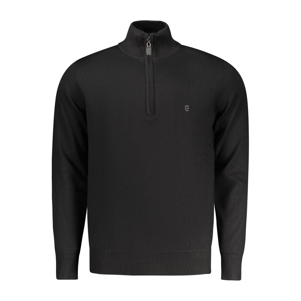Coveri Moving Nero Viscosa men's sweater featuring a black, comfortable knit design with a round neckline and long sleeves.