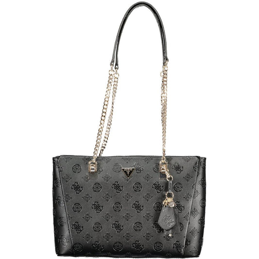 Guess Jeans Nero Poliuretano Women Handbag Guess Jeans