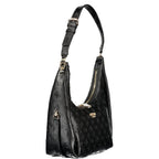 Guess Jeans black polyurethane women's handbag with sleek design and silver hardware, stylish accessory for everyday use.