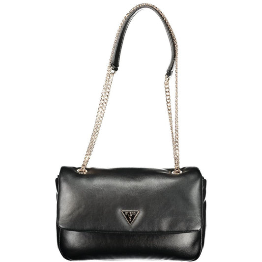 Guess Jeans Nero Poliuretano Women Handbag Guess Jeans