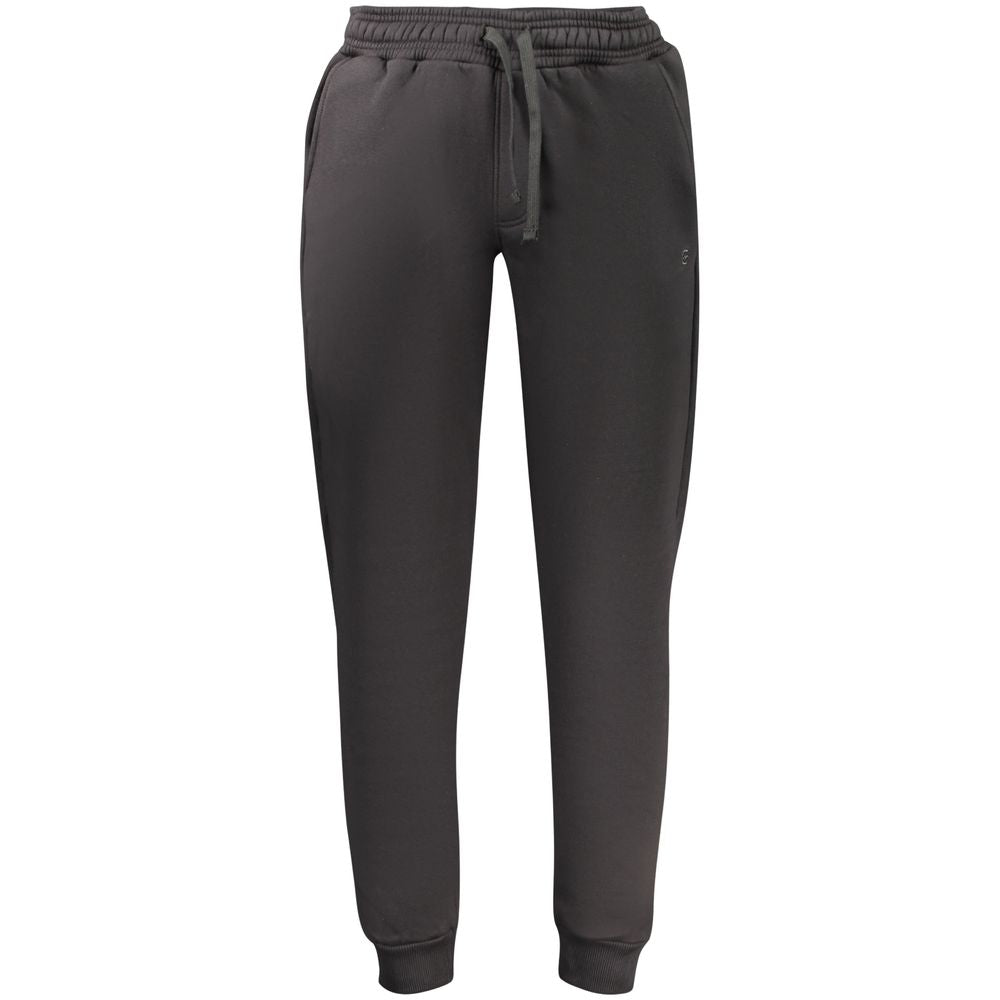 Black cotton men's sweatpants from Coveri Moving with a relaxed fit and elastic waistband, suitable for casual and athletic wear.