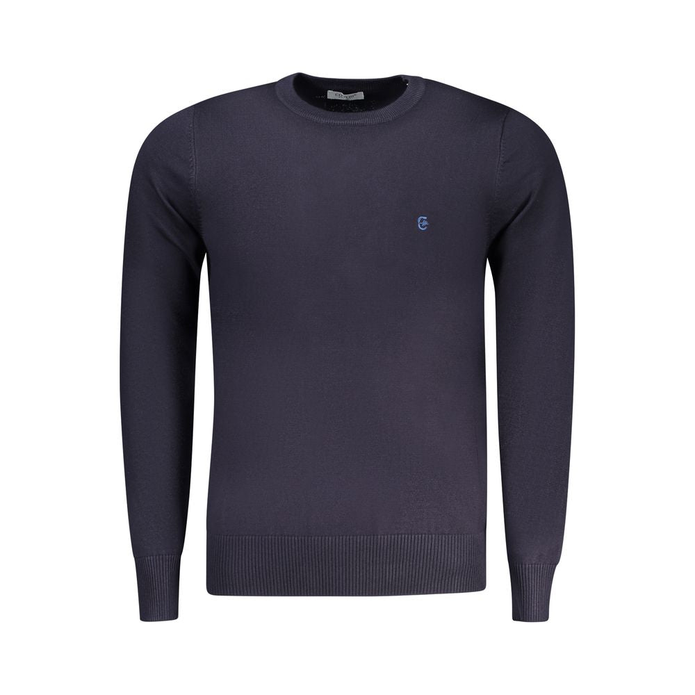 Coveri Moving blu viscosa uomo maglia, close-up of stylish men's long-sleeve shirt with a relaxed fit and soft fabric texture.