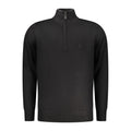Black viscose men's sweater by Coveri Moving, featuring a sleek fit and classic design, displayed on a neutral background.