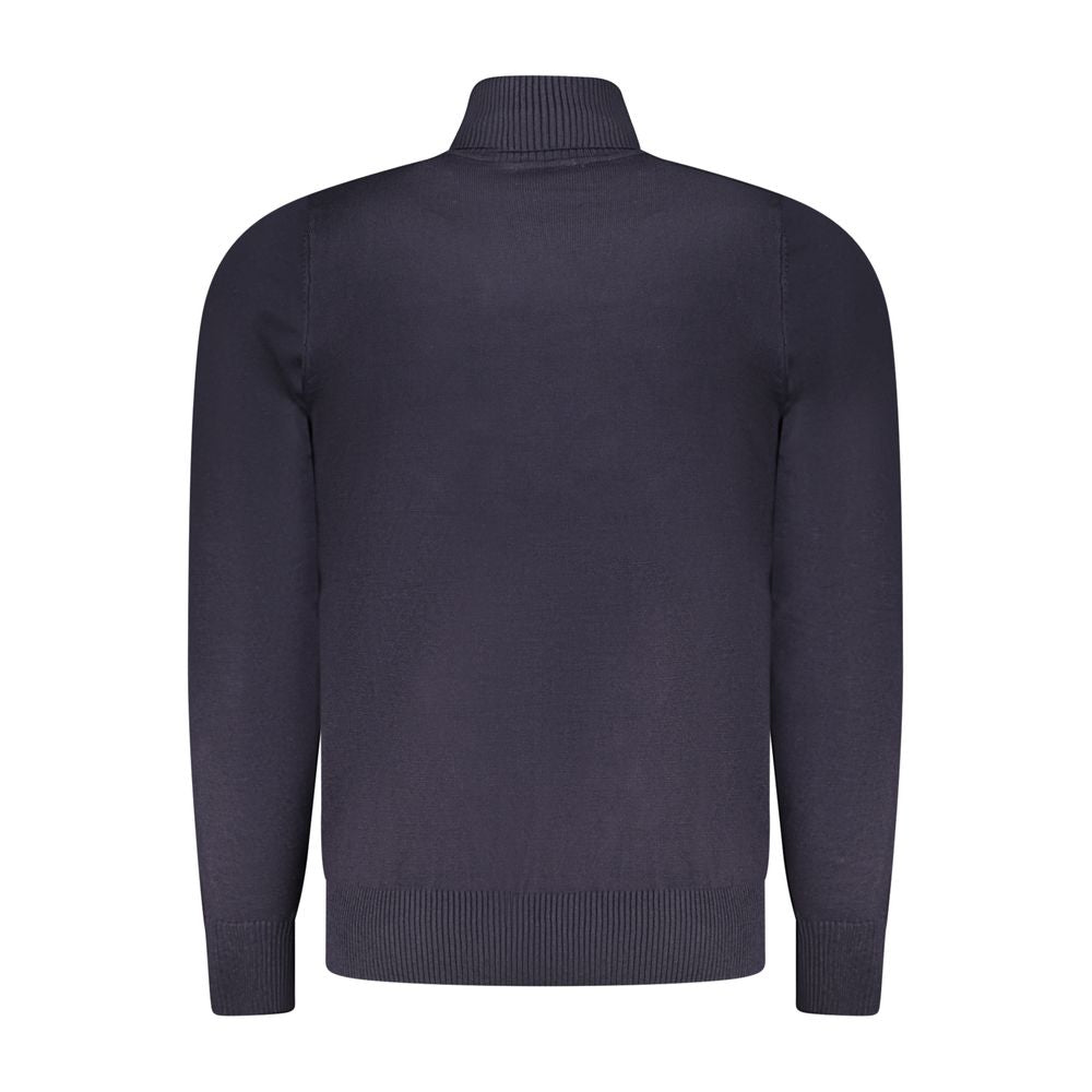 Coveri Moving Blu Viscosa Uomo Maglia showing a stylish men's blue viscose sweater with a round neckline and long sleeves.