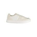 Calvin Klein Bianco polyester men's sneaker with white laces and sporty design, ideal for casual wear.