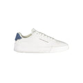 Tommy Hilfiger white polyurethane men's sneaker with sleek design and white rubber sole, casual footwear for everyday wear.