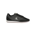 Calvin Klein black polyester men's sneaker with sleek design and lace-up closure, featuring the Calvin Klein logo.