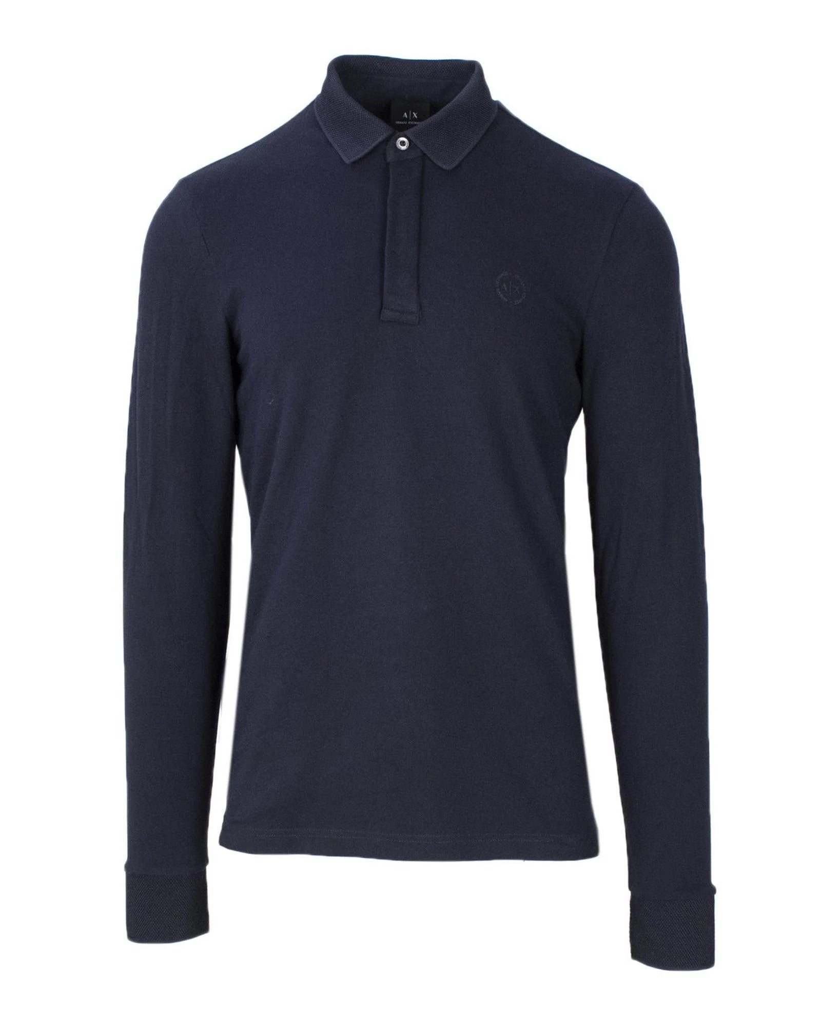 Armani Exchange Blue Cotton Polo Shirt Armani Exchange