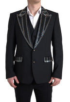 Dolce & Gabbana Black Wool Two-Piece Suit Dolce & Gabbana