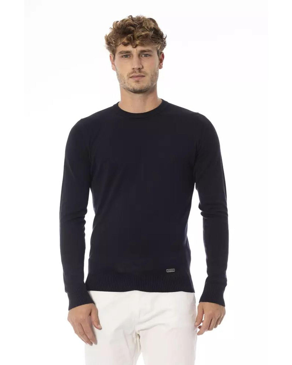 Baldinini Trend Blue Cashmere Sweatshirt Baldinini Trend