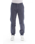 Baldinini Trend Blue Cotton Chino Pants Baldinini Trend
