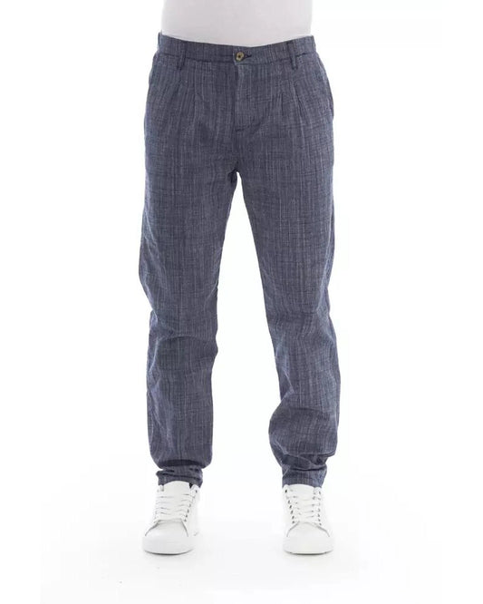 Baldinini Trend Blue Cotton Chino Pants Baldinini Trend