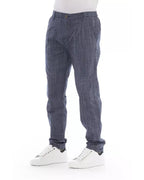 Baldinini Trend Blue Cotton Chino Pants Baldinini Trend