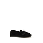 Black calf leather Isabel Marant Bos Taurus slip-on loafers with sleek design and classic silhouette.