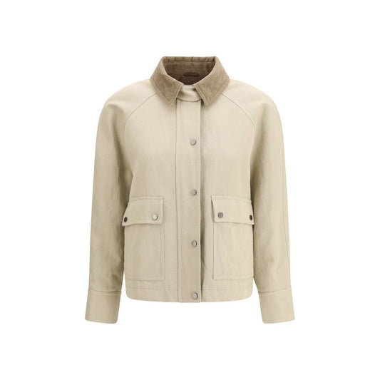 Brunello Cucinelli Beige Cotton Coat Brunello Cucinelli