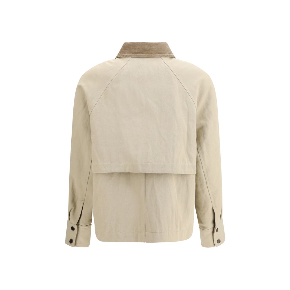 Brunello Cucinelli Beige Cotton Coat Brunello Cucinelli