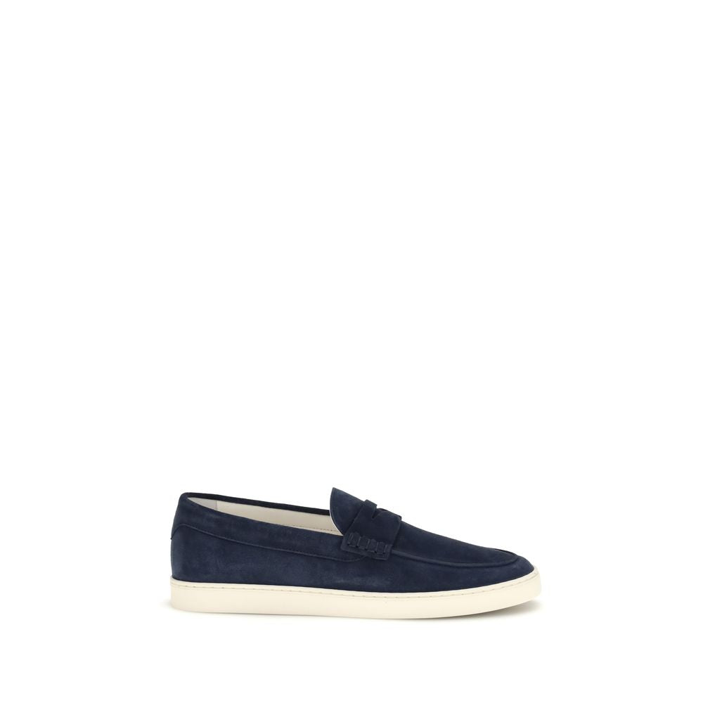 Brunello Cucinelli Blue Calf Leather Bos Taurus Slip-On Loafers Brunello Cucinelli