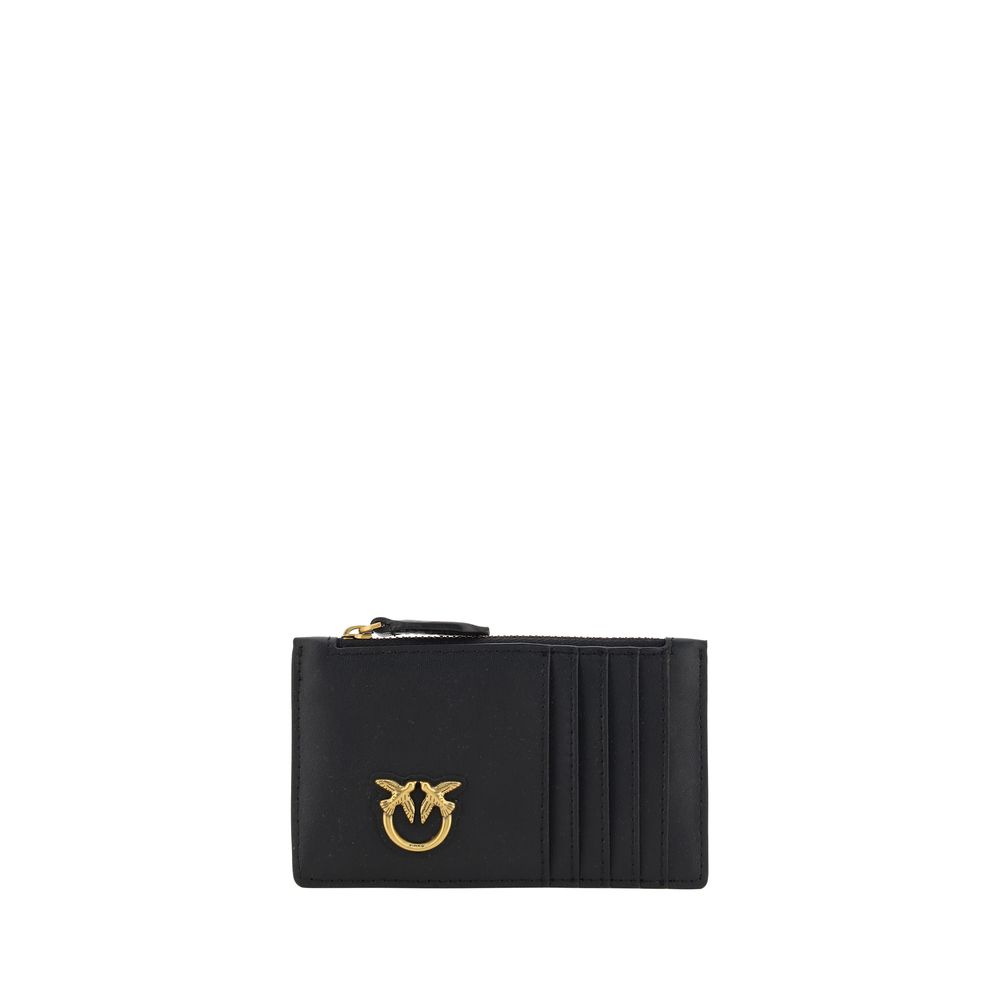 PINKO Black Calf Leather Bos Taurus Wallet PINKO