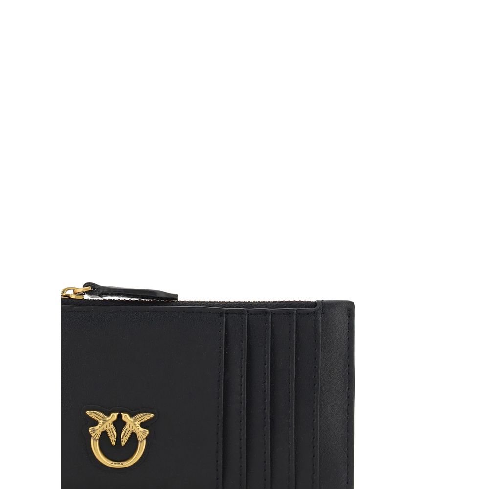 PINKO Black Calf Leather Bos Taurus Wallet PINKO